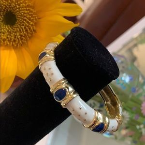 White and navy enamel bracelet